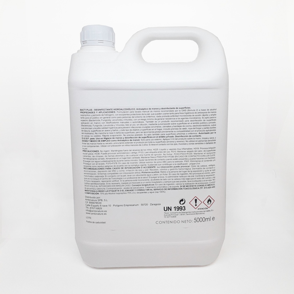 SOLUCION HIDROALCOHOLICA 5L